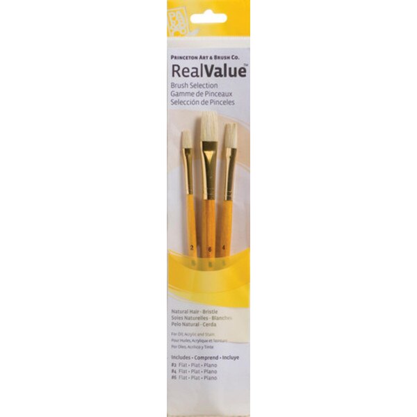 Real Value 3pc Flat Brush set
